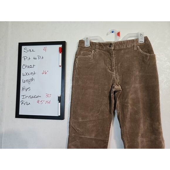 BMoss Clothing Company Pants Womens Corduroy Stretch sz 4 Brown - Picture 3 of 11